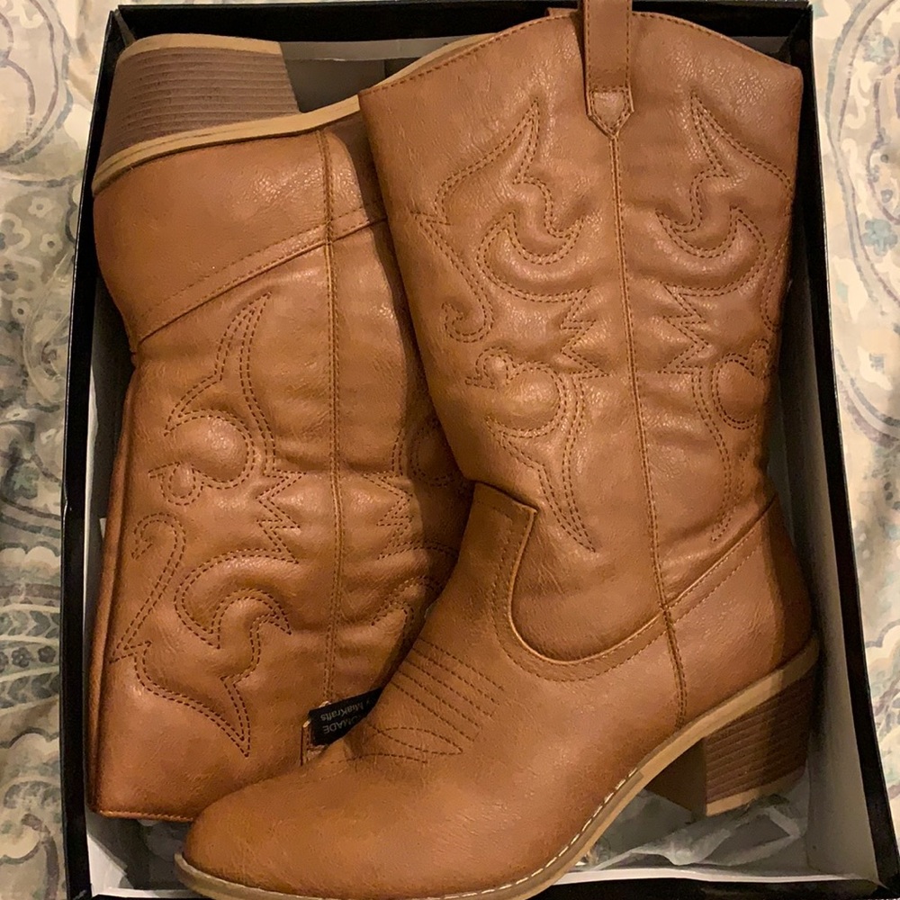 Tan cowboy boots